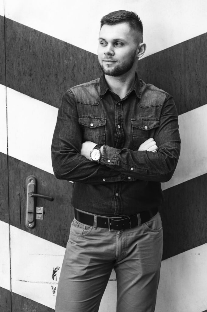 portrait of a Young man in a shirt and trousers